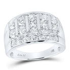 14K White Gold Round Diamond Mens Channel - Set Band Ring 3 Cttw - Splendid Jewellery