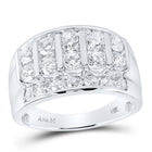 14K White Gold Round Diamond Mens Channel - Set Band Ring 3 Cttw - Splendid Jewellery