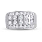 14K White Gold Round Diamond Mens Channel - Set Band Ring 3 Cttw - Splendid Jewellery