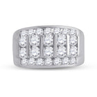 14K White Gold Round Diamond Mens Channel - Set Band Ring 3 Cttw - Splendid Jewellery