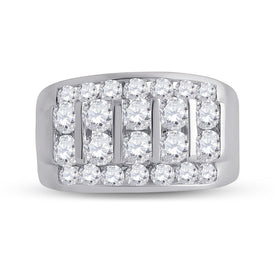 14K White Gold Round Diamond Mens Channel - Set Band Ring 3 Cttw - Splendid Jewellery