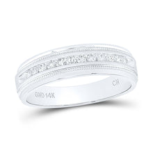 Load image into Gallery viewer, 14K White Gold Round Diamond Men's Comfort Fit Wedding Anniversary Band 1/4 Cttw - Splendid Jewellery