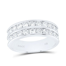 Load image into Gallery viewer, 14K White Gold Round Diamond Men's Double Row Wedding Band Ring 2 Cttw - Splendid Jewellery