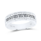 14K White Gold Round Diamond Men's Grecco Wedding Anniversary Band 1/2 Cttw - Splendid Jewellery