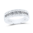 14K White Gold Round Diamond Men's Grecco Wedding Anniversary Band 1/2 Cttw - Splendid Jewellery