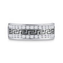 Load image into Gallery viewer, 14K White Gold Round Diamond Men's Grecco Wedding Anniversary Band 3/4 Cttw - Splendid Jewellery