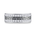 14K White Gold Round Diamond Men's Grecco Wedding Anniversary Band 3/4 Cttw - Splendid Jewellery