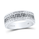 14K White Gold Round Diamond Men's Grecco Wedding Anniversary Band 3/4 Cttw - Splendid Jewellery