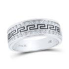 14K White Gold Round Diamond Men's Grecco Wedding Anniversary Band 3/4 Cttw - Splendid Jewellery