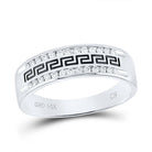 14K White Gold Round Diamond Men's Grecco Wedding Band Ring 1/4 Cttw - Splendid Jewellery
