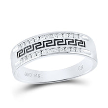 Load image into Gallery viewer, 14K White Gold Round Diamond Men's Grecco Wedding Band Ring 1/4 Cttw - Splendid Jewellery