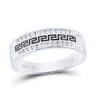 14K White Gold Round Diamond Men's Grecco Wedding Band Ring 1/4 Cttw - Splendid Jewellery