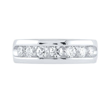 Load image into Gallery viewer, 14K White Gold Round Diamond Men's Machine Set Wedding Channel Band Ring 1 1 1/2 Cttw - Splendid Jewellery