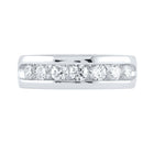 14K White Gold Round Diamond Men's Machine Set Wedding Channel Band Ring 1 1 1/2 Cttw - Splendid Jewellery