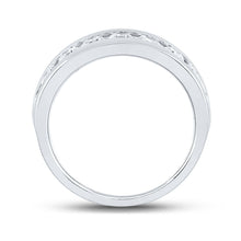 Load image into Gallery viewer, 14K White Gold Round Diamond Men's Machine Set Wedding Channel Band Ring 1 1 1/2 Cttw - Splendid Jewellery