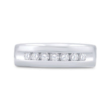 Load image into Gallery viewer, 14K White Gold Round Diamond Men's Machine Set Wedding Channel Band Ring 1/2 Cttw - Splendid Jewellery