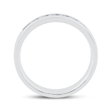 Load image into Gallery viewer, 14K White Gold Round Diamond Men's Machine Set Wedding Channel Band Ring 1/2 Cttw - Splendid Jewellery