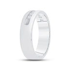 14K White Gold Round Diamond Men's Machine Set Wedding Channel Band Ring 1/2 Cttw - Splendid Jewellery