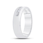 14K White Gold Round Diamond Men's Machine Set Wedding Channel Band Ring 1/2 Cttw - Splendid Jewellery