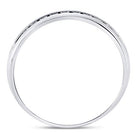14K White Gold Round Diamond Men's Machine Set Wedding Channel Band Ring 1/4 Cttw - Splendid Jewellery