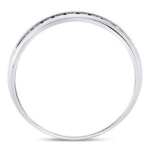 Load image into Gallery viewer, 14K White Gold Round Diamond Men's Machine Set Wedding Channel Band Ring 1/4 Cttw - Splendid Jewellery