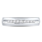 14K White Gold Round Diamond Men's Machine Set Wedding Channel Band Ring 1/4 Cttw - Splendid Jewellery