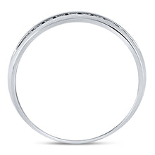 Load image into Gallery viewer, 14K White Gold Round Diamond Men's Machine Set Wedding Channel Band Ring 1/4 Cttw - Splendid Jewellery