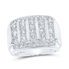 14K White Gold Round Diamond Mens Ring 3 Cttw - Splendid Jewellery