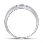 14K White Gold Round Diamond Men's Single Row Fluted Wedding Band Ring 2 Cttw - Splendid Jewellery