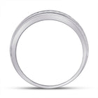 14K White Gold Round Diamond Men's Single Row Fluted Wedding Band Ring 2 Cttw - Splendid Jewellery
