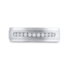 14K White Gold Round Diamond Men's Single Row Wedding Band Ring 1/4 Cttw - Splendid Jewellery