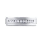 14K White Gold Round Diamond Men's Single Row Wedding Band Ring 1/4 Cttw - Splendid Jewellery