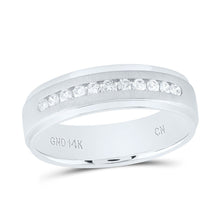 Load image into Gallery viewer, 14K White Gold Round Diamond Men's Single Row Wedding Band Ring 1/4 Cttw - Splendid Jewellery