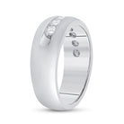 14K White Gold Round Diamond Men's Wedding Anniversary Band Ring 1 Cttw - Splendid Jewellery