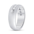14K White Gold Round Diamond Men's Wedding Anniversary Band Ring 1 Cttw - Splendid Jewellery