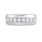 14K White Gold Round Diamond Men's Wedding Anniversary Band Ring 1 Cttw - Splendid Jewellery