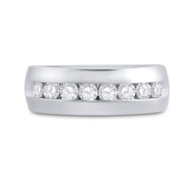 Load image into Gallery viewer, 14K White Gold Round Diamond Men's Wedding Anniversary Band Ring 1 Cttw - Splendid Jewellery