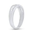 14K White Gold Round Diamond Men's Wedding Anniversary Band Ring 1/8 Cttw - Splendid Jewellery