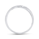 14K White Gold Round Diamond Men's Wedding Anniversary Band Ring 1/8 Cttw - Splendid Jewellery
