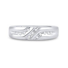 Load image into Gallery viewer, 14K White Gold Round Diamond Men's Wedding Anniversary Band Ring 1/8 Cttw - Splendid Jewellery