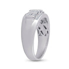 14K White Gold Round Diamond Men's Wedding Channel Set Band Ring 1 Cttw - Splendid Jewellery