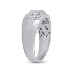 14K White Gold Round Diamond Men's Wedding Channel Set Band Ring 1 Cttw - Splendid Jewellery