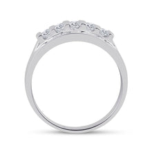 Load image into Gallery viewer, 14K White Gold Round Diamond Men's Wedding Channel Set Band Ring 1 Cttw - Splendid Jewellery