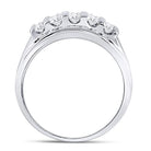 14K White Gold Round Diamond Men's Wedding Channel Set Band Ring 1 Cttw - Splendid Jewellery