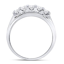 Load image into Gallery viewer, 14K White Gold Round Diamond Men's Wedding Channel Set Band Ring 1 Cttw - Splendid Jewellery