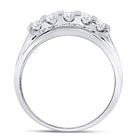 14K White Gold Round Diamond Men's Wedding Channel Set Band Ring 1 Cttw - Splendid Jewellery
