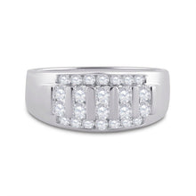Load image into Gallery viewer, 14K White Gold Round Diamond Men's Wedding Channel Set Band Ring 1 Cttw - Splendid Jewellery