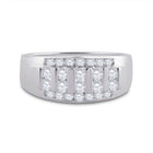 14K White Gold Round Diamond Men's Wedding Channel Set Band Ring 1 Cttw - Splendid Jewellery