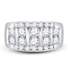 14K White Gold Round Diamond Men's Wedding Channel Set Band Ring 2 Cttw - Splendid Jewellery
