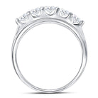 14K White Gold Round Diamond Men's Wedding Channel Set Band Ring 2 Cttw - Splendid Jewellery